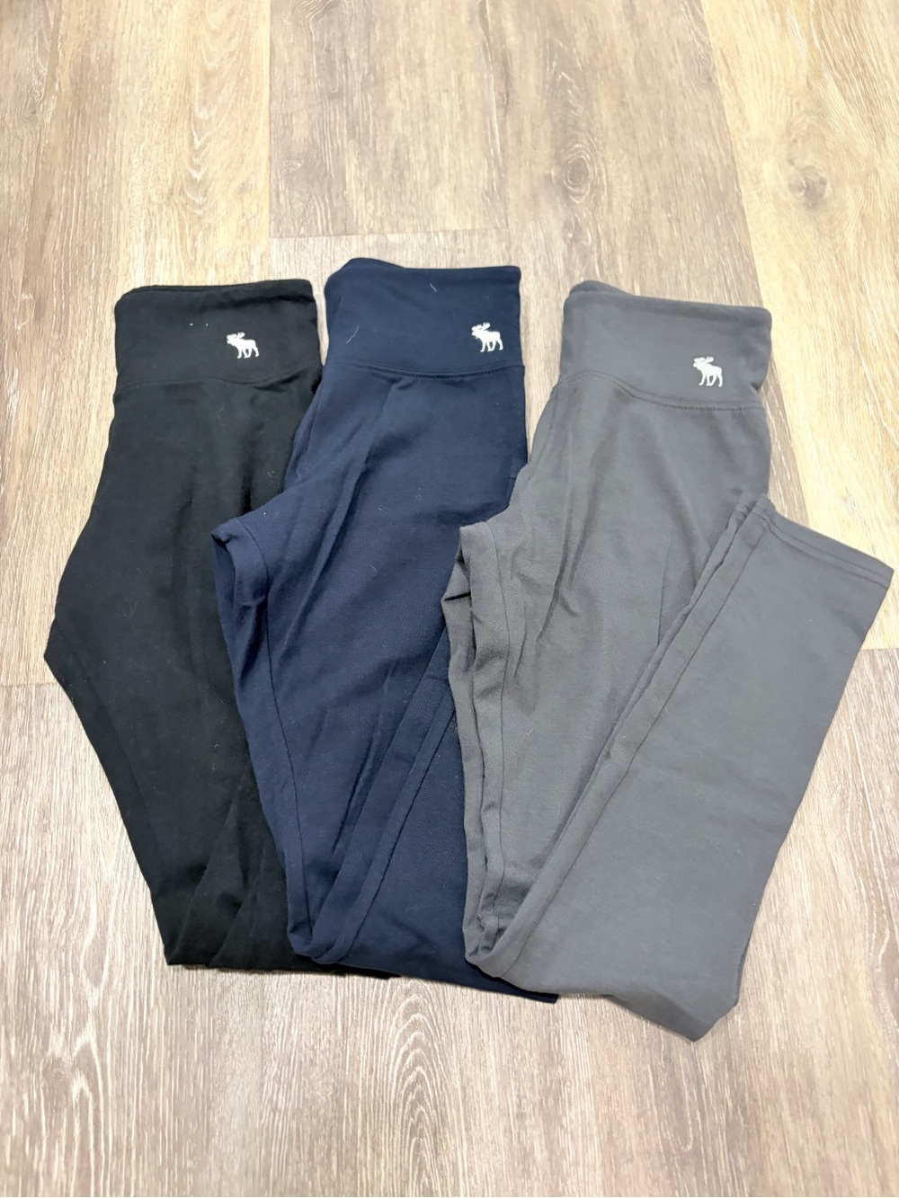 Abercrombie Kids Girls' 3-Pack Lounge Leggings - Black, Navy, Gray